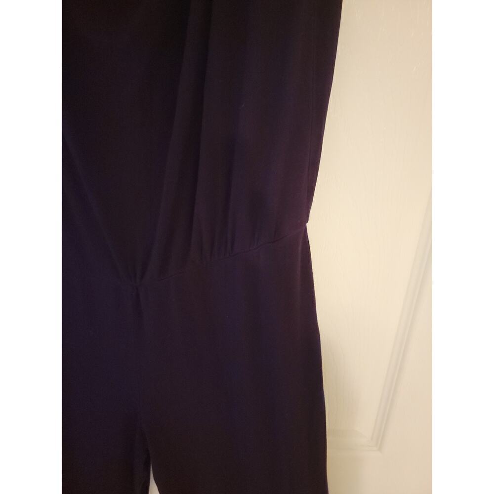 Young Fabulous Broke Jumpsuit SZ M Scoop Neck Wide Leg Slinky Sleeveless Plum - Picture 4 of 13